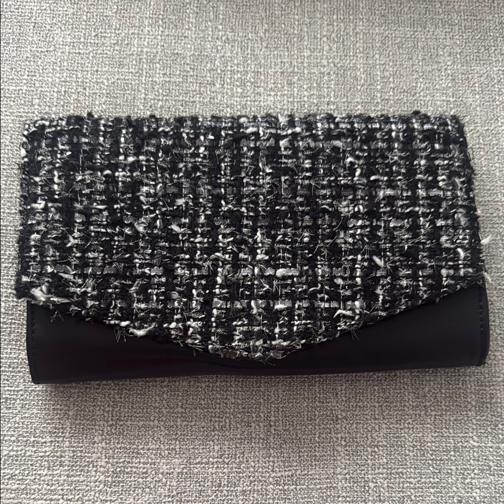 Ann Taylor Factory Black and White Clutch